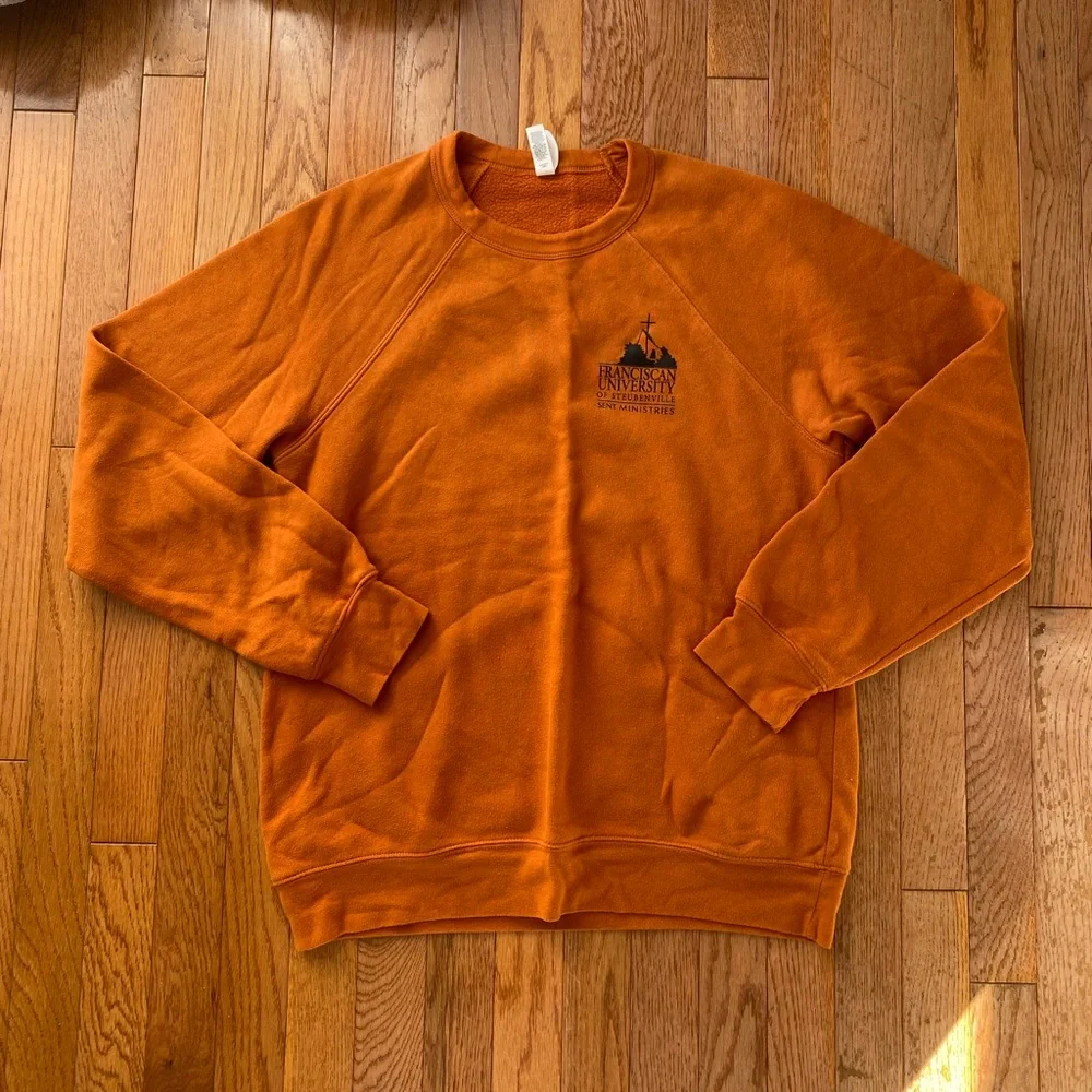 Burnt umber orange Franciscan university Steubenville crewneck - Picture 1 of 8